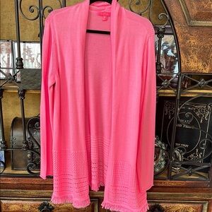 Lillu Pulitzer pink Open Front Cardigan Sweater